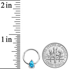 Load image into Gallery viewer, 16G 3/8 Clear Blue Gem Oval Art Deco Hinged Segment Ring
