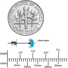Load image into Gallery viewer, 4mm Blue Turquoise Stone Implant Grade Titanium Stud Earrings
