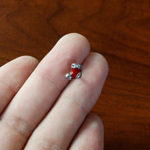 Load image into Gallery viewer, Clear CZ Gem Festive Red Stocking Christmas Barbell Tongue Ring
