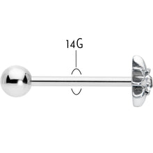 Load image into Gallery viewer, Clear CZ Gem Evening Star Barbell Tongue Ring
