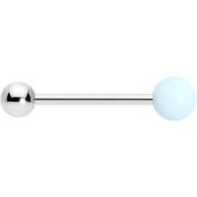 Load image into Gallery viewer, Light Blue Synthetic Aquamarine Barbell Tongue Ring
