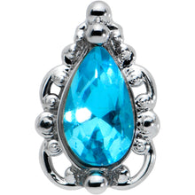 Load image into Gallery viewer, 16G 5/16 Blue Gem Art Deco Oval Labret Monroe Tragus
