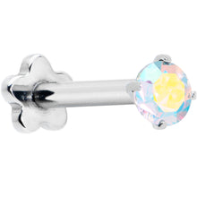 Load image into Gallery viewer, 16G 5/16 Aurora CZ G23 Titanium Threadless Flower Labret Tragus
