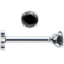 Load image into Gallery viewer, 16G 5/16 Black CZ G23 Titanium Threadless Flower Labret Tragus
