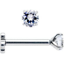 Load image into Gallery viewer, 16G 5/16 Clear CZ G23 Titanium Threadless Flower Labret Tragus
