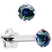 Load image into Gallery viewer, 16G 5/16 Vitrail CZ G23 Titanium Threadless Flower Labret Tragus
