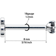 Load image into Gallery viewer, 18G 5/16 Black CZ G23 Titanium Threadless Flower Labret Tragus
