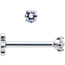 Load image into Gallery viewer, 18G 5/16 Clear CZ G23 Titanium Threadless Flower Labret Tragus
