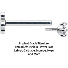 Load image into Gallery viewer, 18G 5/16 Clear CZ G23 Titanium Threadless Flower Labret Tragus
