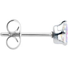 Load image into Gallery viewer, CZ Teardrop Aurora Stainless Steel Stud Earrings 3mm to 7mm
