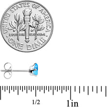 Load image into Gallery viewer, CZ Teardrop Aqua Stainless Steel Stud Earrings 3mm to 7mm
