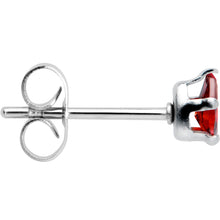 Load image into Gallery viewer, Red CZ Teardrop Stainless Steel Stud Earrings 3mm to 7mm
