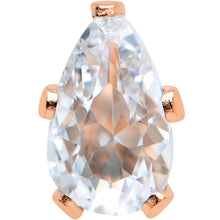 Load image into Gallery viewer, CZ Teardrop Clear Rose Gold Tone Stainless Steel Stud Earrings 3mm to 7mm
