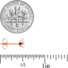 Load image into Gallery viewer, CZ Teardrop Clear Rose Gold Tone Stainless Steel Stud Earrings 3mm to 7mm
