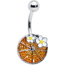 Load image into Gallery viewer, Sweet Orange Fruit Flower Belly Ring
