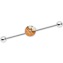 Load image into Gallery viewer, 14G Sweet Orange Fruit Flower Industrial Barbell 38mm
