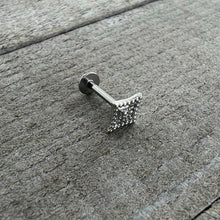 Load image into Gallery viewer, 16G 5/16 Clear Gem Deco Textured Rhombus Labret Monroe Tragus
