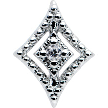 Load image into Gallery viewer, 16G 1/4 Clear Gem Deco Textured Rhombus Labret Monroe Tragus

