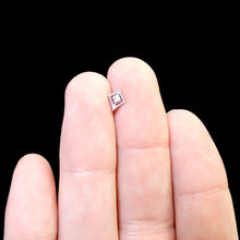 Load image into Gallery viewer, 16G 1/4 Clear Gem Deco Textured Rhombus Labret Monroe Tragus

