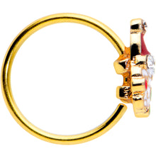 Load image into Gallery viewer, 20G 5/16 Clear Gem Gold Tone Deco Santa Christmas Nose Hoop
