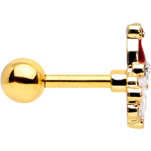 Load image into Gallery viewer, 16G 1/4 Clear Gem Gold Tone Deco Santa Christmas Cartilage Tragus
