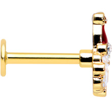 Load image into Gallery viewer, 16G 5/16 Clear Gem Gold Tone Deco Santa Christmas Labret Tragus
