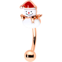 Load image into Gallery viewer, 16G 5/16 Rosy Hue Snowman Christmas Curved Eyebrow Ring Set of 4
