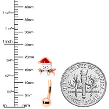 Load image into Gallery viewer, 16G 5/16 Rosy Hue Snowman Christmas Curved Eyebrow Ring Set of 4
