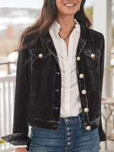 Load image into Gallery viewer, Casual Button-Up Long Sleeve Jacket with Chest Pockets and Relaxed Fit
