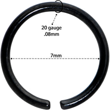 Load image into Gallery viewer, 20G 7mm Black PVD Grade 23 Titanium Bendable Hoop Ring
