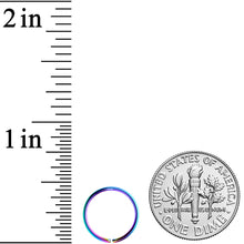 Load image into Gallery viewer, 20G 3/8 Rainbow PVD Grade 23 Titanium Bendable Hoop Ring
