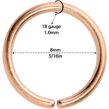 Load image into Gallery viewer, 18G 5/16 Rose Gold Hue PVD Grade 23 Titanium Bendable Hoop Ring
