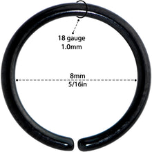 Load image into Gallery viewer, 18G 5/16 Black PVD Grade 23 Titanium Bendable Hoop Ring
