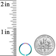 Load image into Gallery viewer, 18G 3/8 Rainbow PVD Grade 23 Titanium Bendable Hoop Ring
