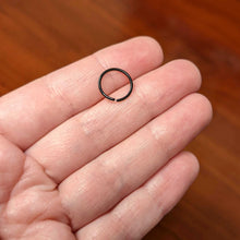 Load image into Gallery viewer, 18G 3/8 Black PVD Grade 23 Titanium Bendable Hoop Ring
