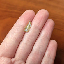 Load image into Gallery viewer, 16G 1/4 Clear CZ Gold Hue Feather Internal Threaded Labret Tragus
