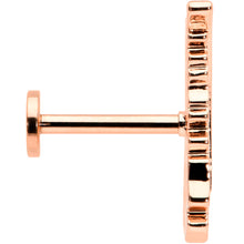 Load image into Gallery viewer, 16G 5/16 Clear CZ Rosy Hue Feather Internal Thread Labret Tragus

