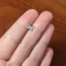 Load image into Gallery viewer, 16G 5/16 Clear CZ Gem Butterfly Internally Threaded Labret Tragus
