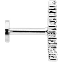Load image into Gallery viewer, 16G 1/4 Clear CZ Gem Texture Arc Internal Thread Labret Tragus
