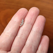 Load image into Gallery viewer, 16G 1/4 CZ Gem Rosy Hue Texture Arc Internal Thread Labret Tragus
