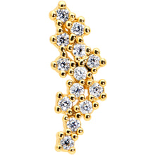 Load image into Gallery viewer, 16G 1/4 CZ Gem Gold Hue Texture Arc Internal Thread Labret Tragus
