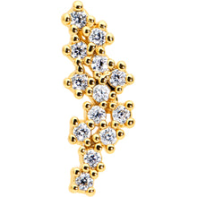 Load image into Gallery viewer, 16G 5/16 CZ Gem Gold Hue Texture Arc Internal Thread Labret Tragus
