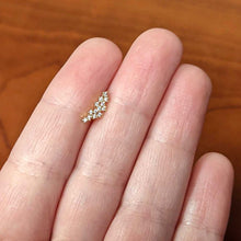 Load image into Gallery viewer, 16G 5/16 CZ Gem Gold Hue Texture Arc Internal Thread Labret Tragus
