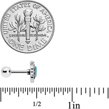 Load image into Gallery viewer, 16G 1/4 Blue Gem Rhombus Retro Cartilage Tragus Earring
