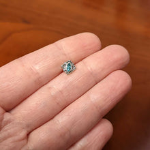 Load image into Gallery viewer, 16G 1/4 Blue Gem Rhombus Retro Cartilage Tragus Earring
