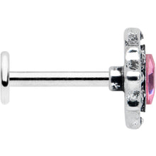 Load image into Gallery viewer, 16G 5/16 Pink Gem Rhombus Retro Labret Monroe Tragus
