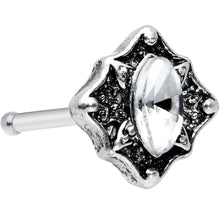Load image into Gallery viewer, 20G 1/4 Clear Gem Rhombus Retro Nose Bone
