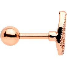 Load image into Gallery viewer, 16G 1/4 Rose Gold Tone Textured Butterfly Cartilage Tragus Earring
