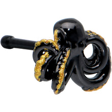 Load image into Gallery viewer, 20G 1/4 Black Understated Octopus Nose Bone
