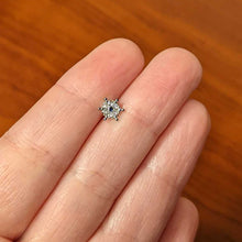 Load image into Gallery viewer, 16G 5/16 Clear Blue Gem Festive Snowflake Labret Monroe Tragus
